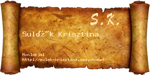 Sulák Krisztina névjegykártya