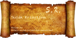 Sulák Krisztina névjegykártya