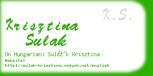 krisztina sulak business card